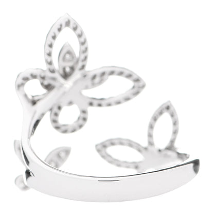 Graff 18K White Gold Diamond Triple Butterfly Silhouette Ring 53 6.5 4 of 8
