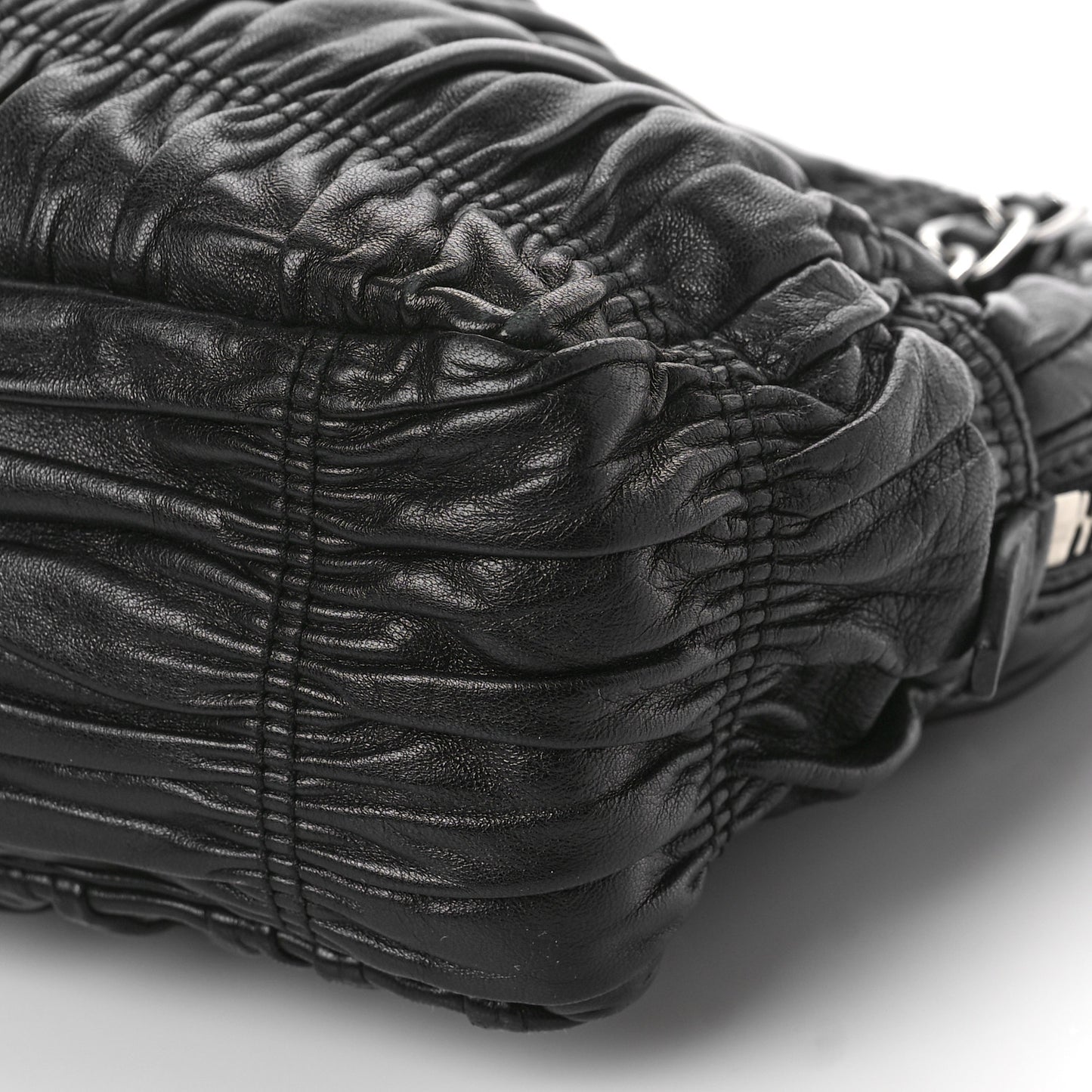 Nappa Gaufre Shopping Satchel Black