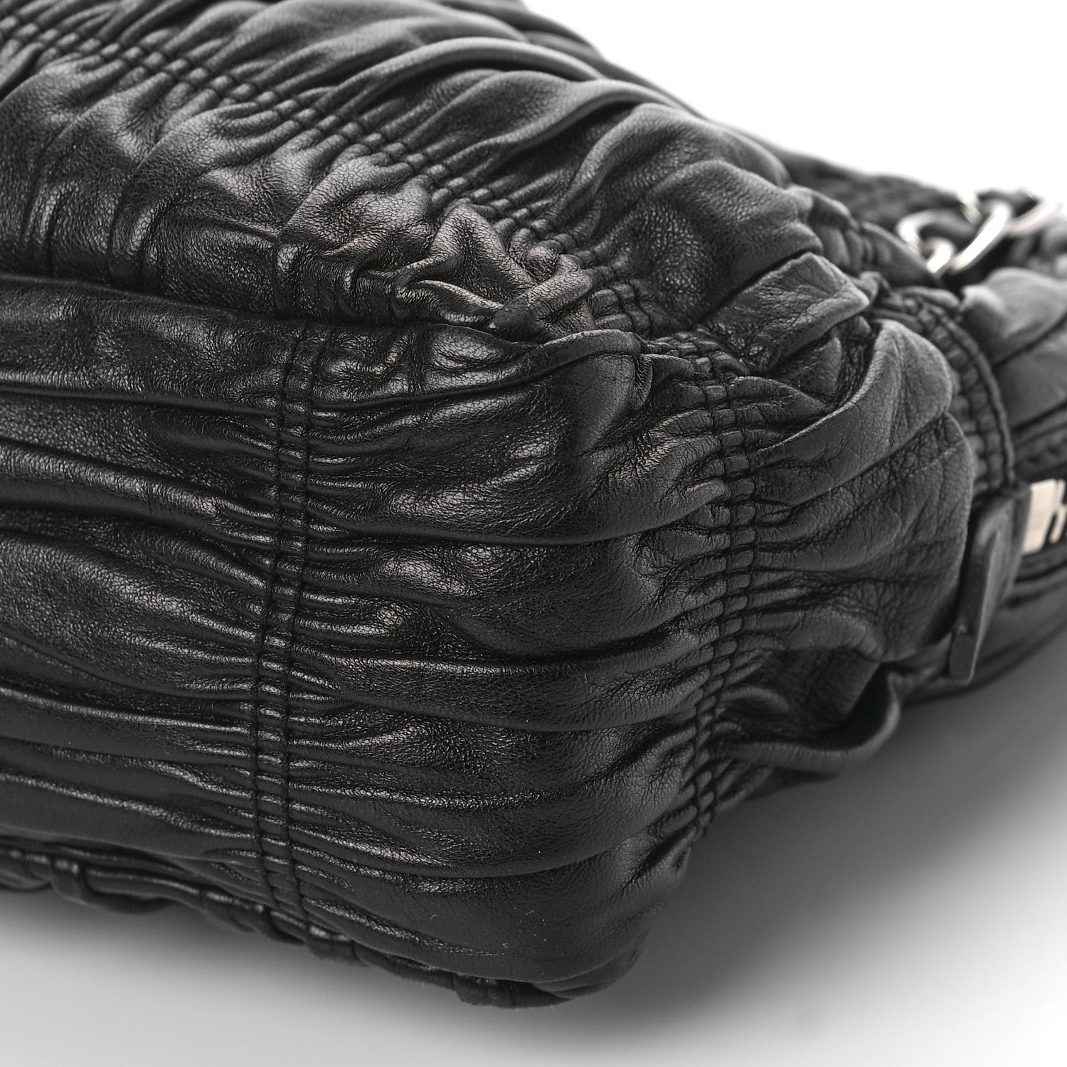 Prada Nappa Gaufre Shopping Satchel Black 7 of 7