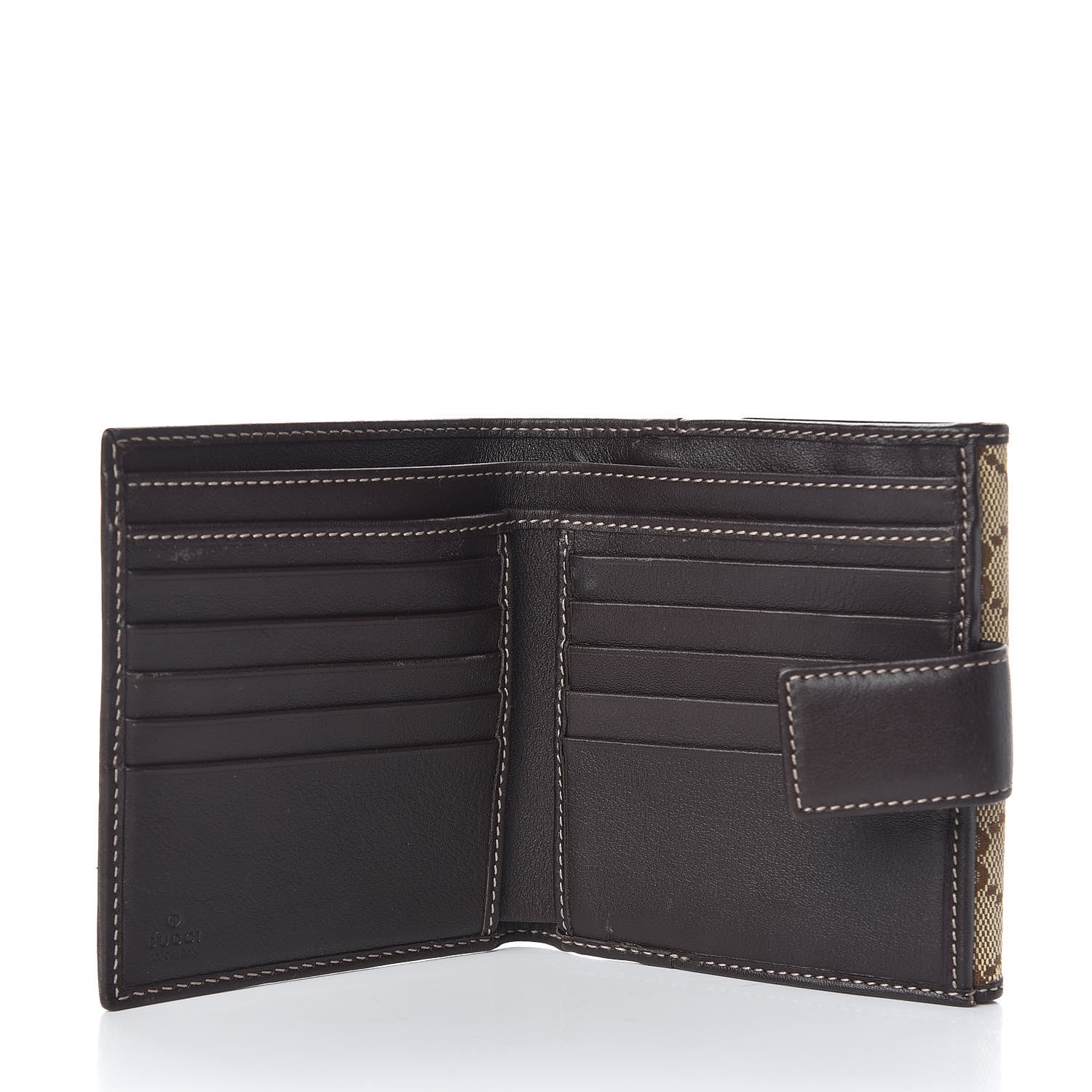 Gucci Monogram Lovely Heart French Flap Wallet Dark Brown 5 of 8