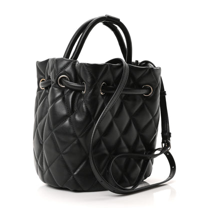 Balenciaga Nappa Calfskin Quilted Touch B Bucket Bag Black 3 of 10