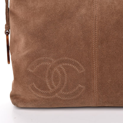 Chanel Suede Bekko Chain CC Shopping Tote Dark Brown 17 of 18