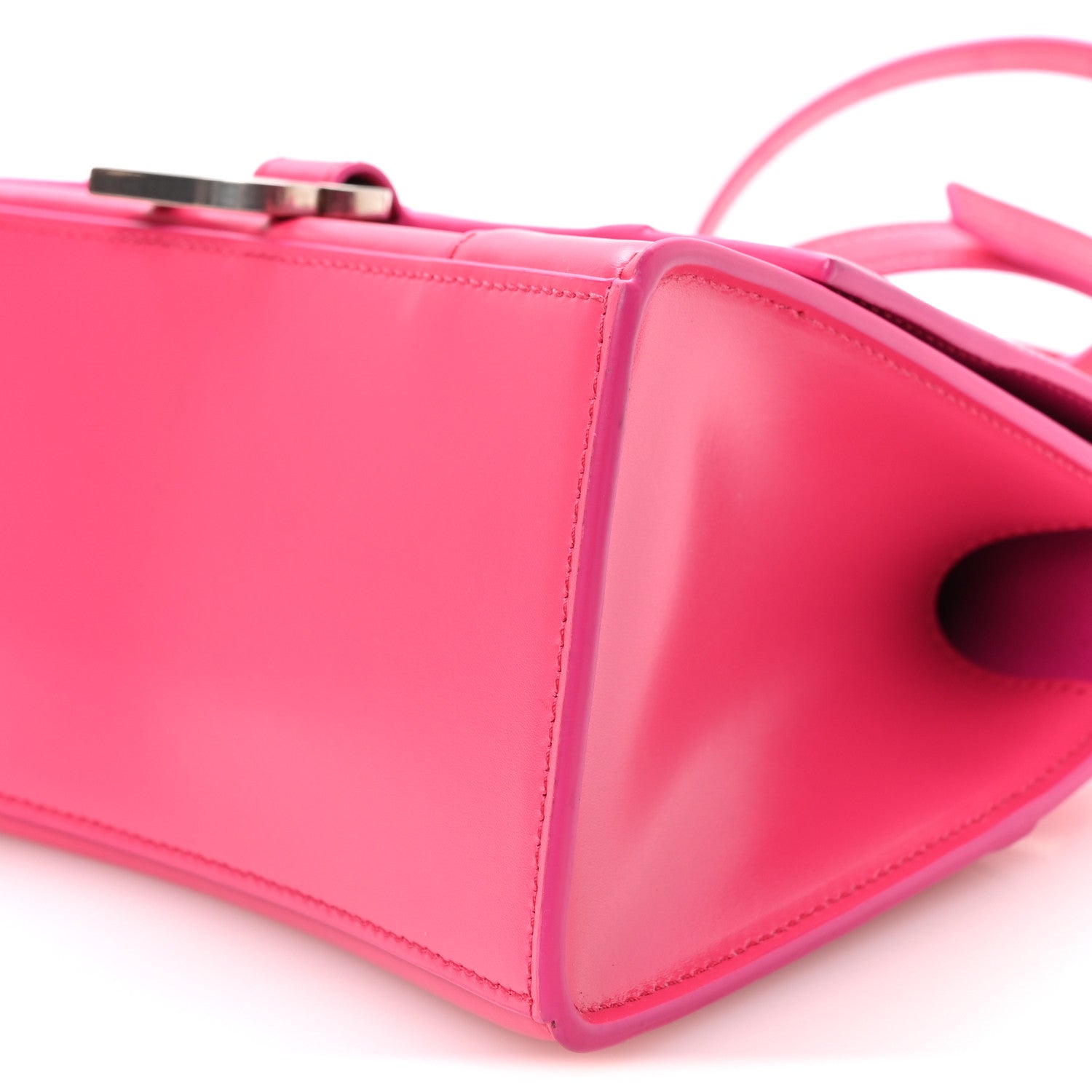 Balenciaga Shiny Box Calfskin Small Hourglass Top Handle Bag Acid Fuchsia 10 of 10