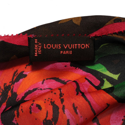 Louis Vuitton Silk Monogram Roses Scarf Marron 4 of 5