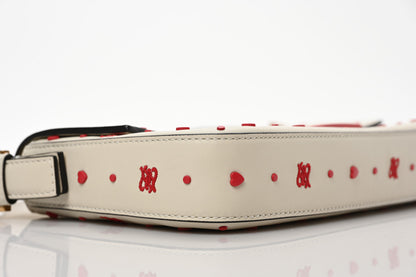 Fendi Vitello Burro Chinese Valentines Day Karligraphy Embroidered Baguette 1997 Pana Rosso Cardinale 15 of 18