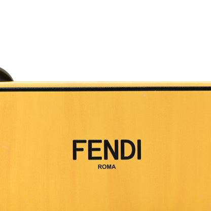 Fendi Vitello Fluffy Logo Horizontal Box Crossbody Bag Yellow Box Black 8 of 14