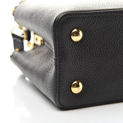 Louis Vuitton Taurillon Studded Capucines PM Black 8 of 9