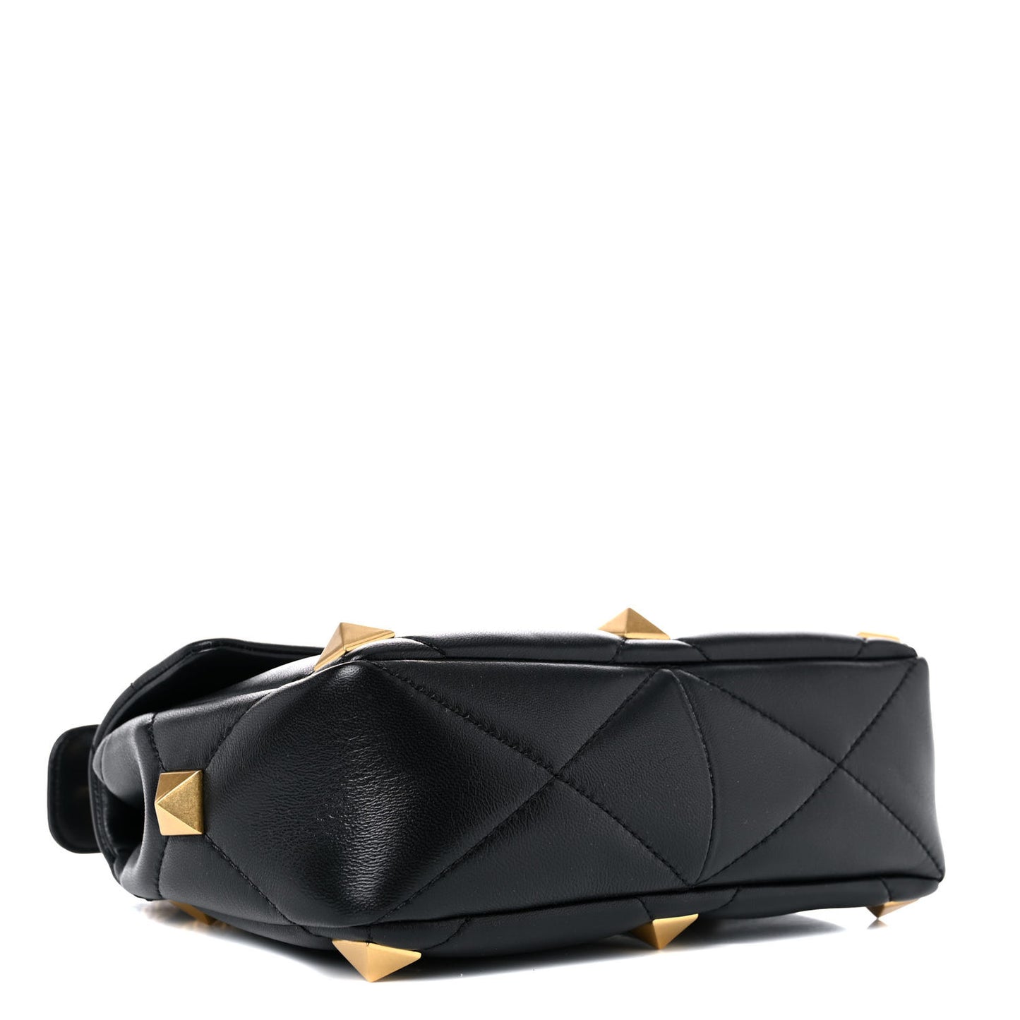 Nappa Medium Roman Stud Shoulder Bag Black