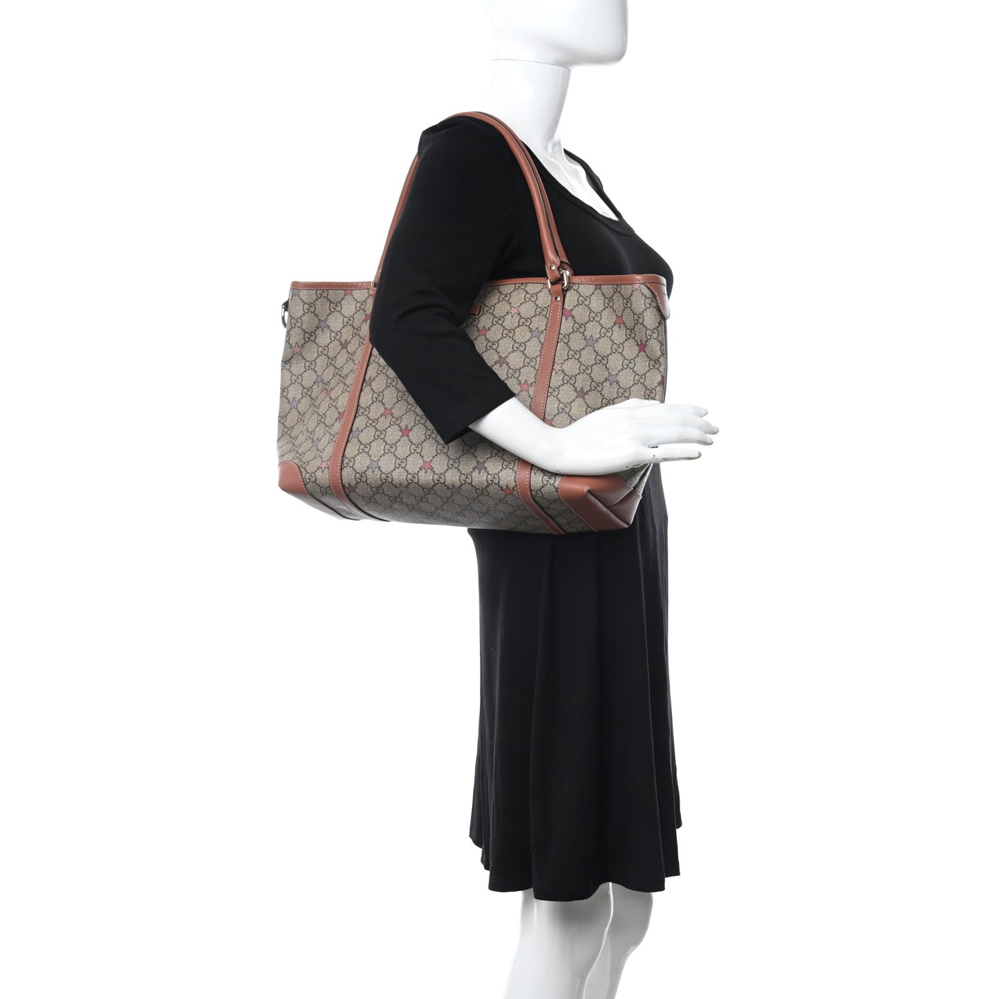 GG Plus Monogram Stars Medium Joy Tote Beige Pink