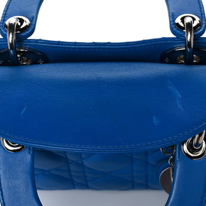 Christian Dior Lambskin Cannage Mini Lady Dior Blue 12 of 23