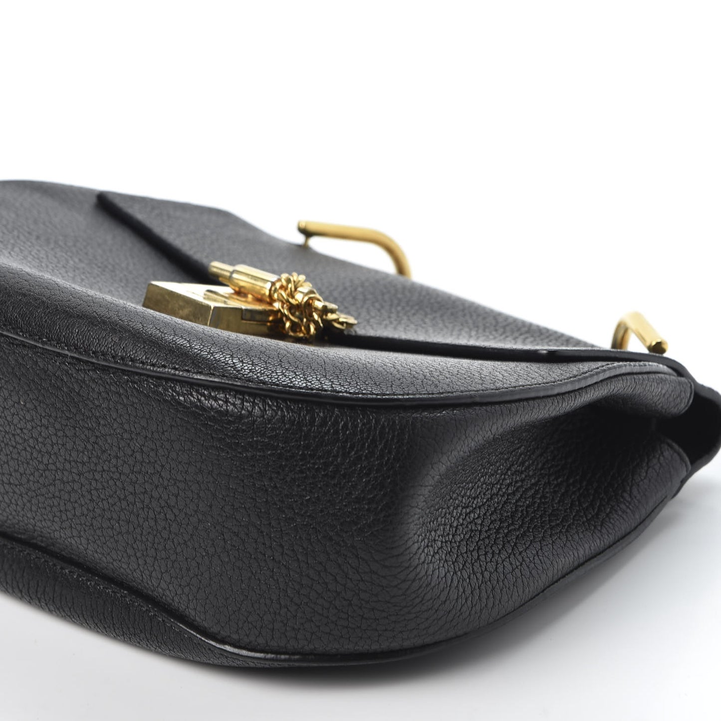 Grained Lambskin Drew Shoulder Bag Black