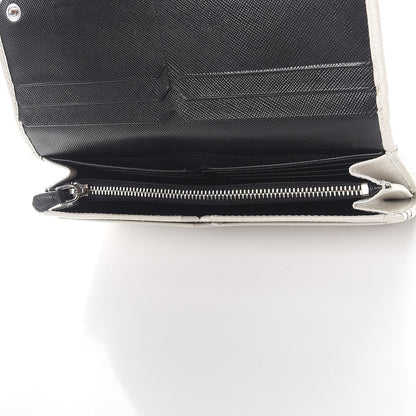 Prada Saffiano Corner Continental Flap Wallet Talco Black 5 of 9