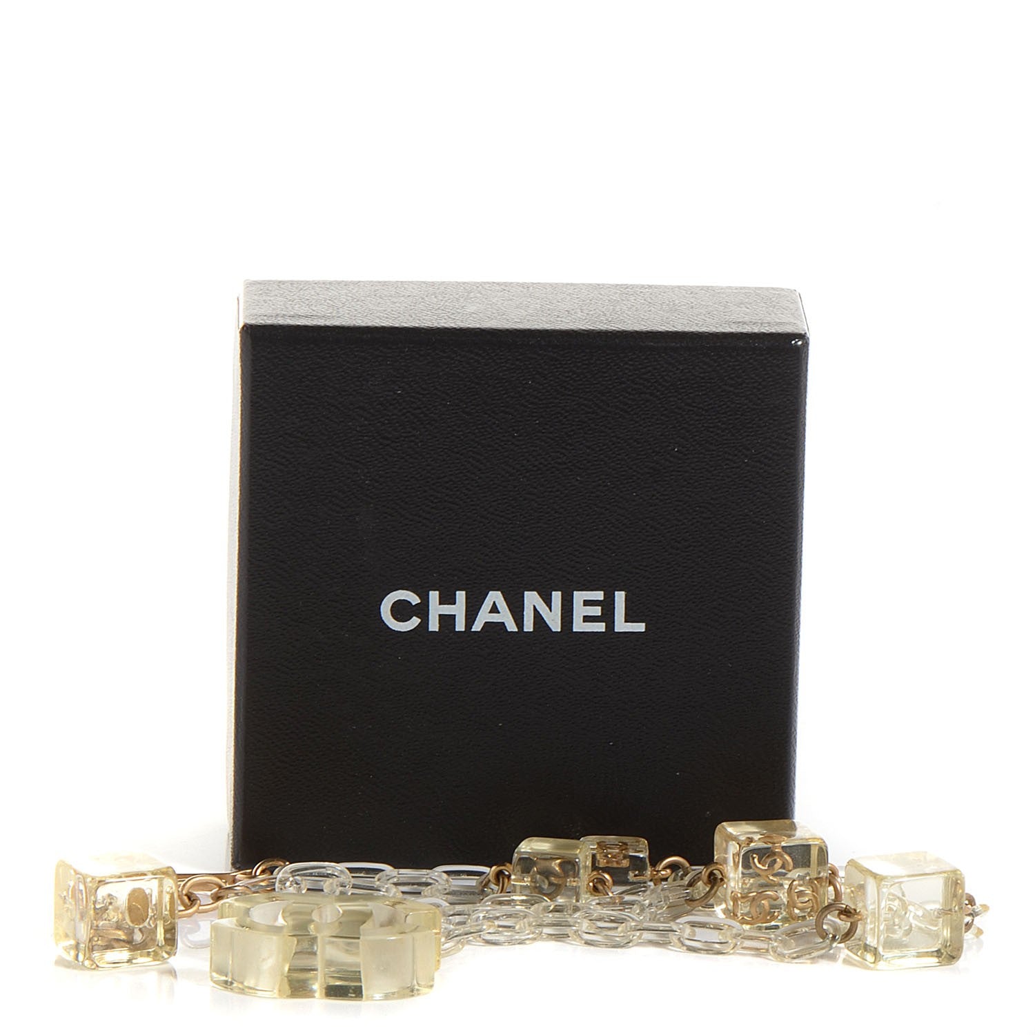 Chanel Lucite CC Necklace Gold 7 of 7