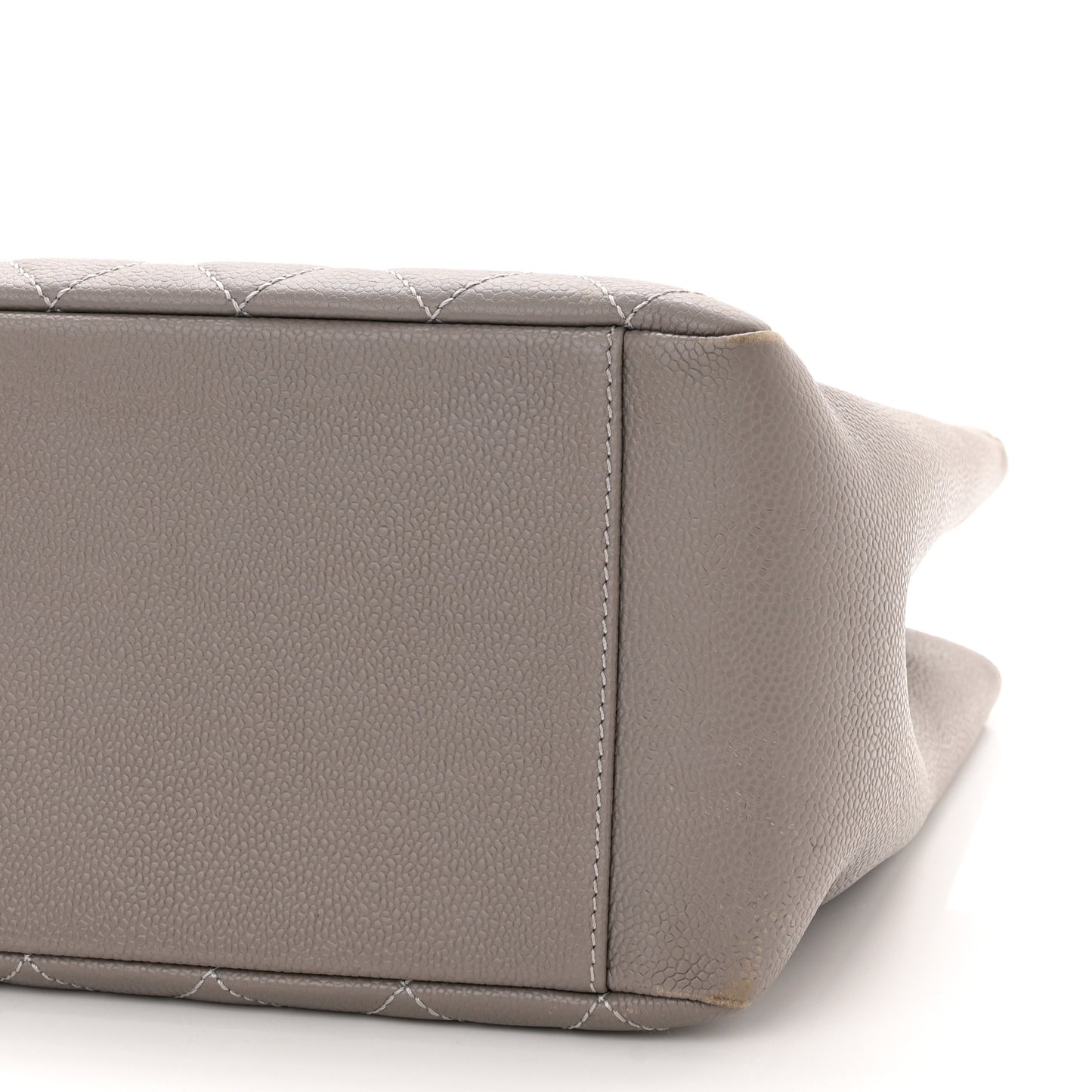 Caviar Quilted Grand Shopping Tote GST Light Grey