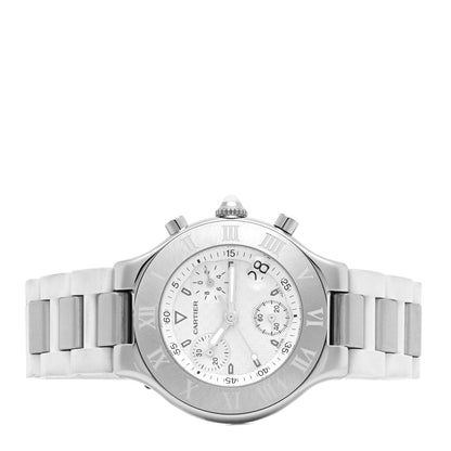 Cartier Stainless Steel Rubber 38mm Must 21 Chronoscaph Quartz Watch 2 of 4