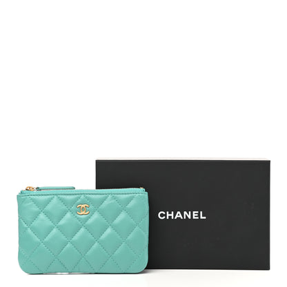 Chanel Lambskin Quilted Small Cosmetic Case Green 8 of 8