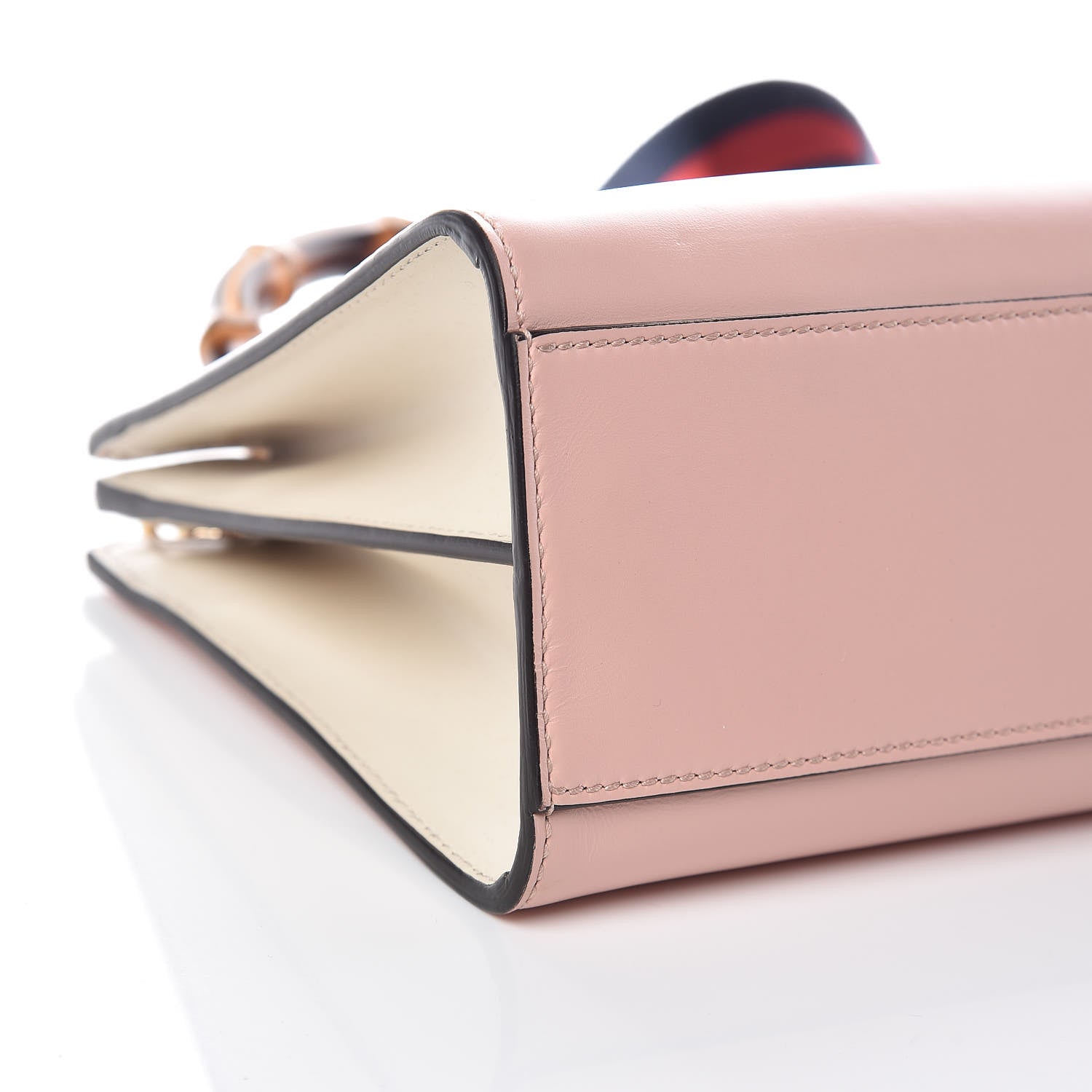 Gucci Nappa Bamboo Web Small Nymphaea Top Handle Bag Perfect Pink Mystic White 9 of 10