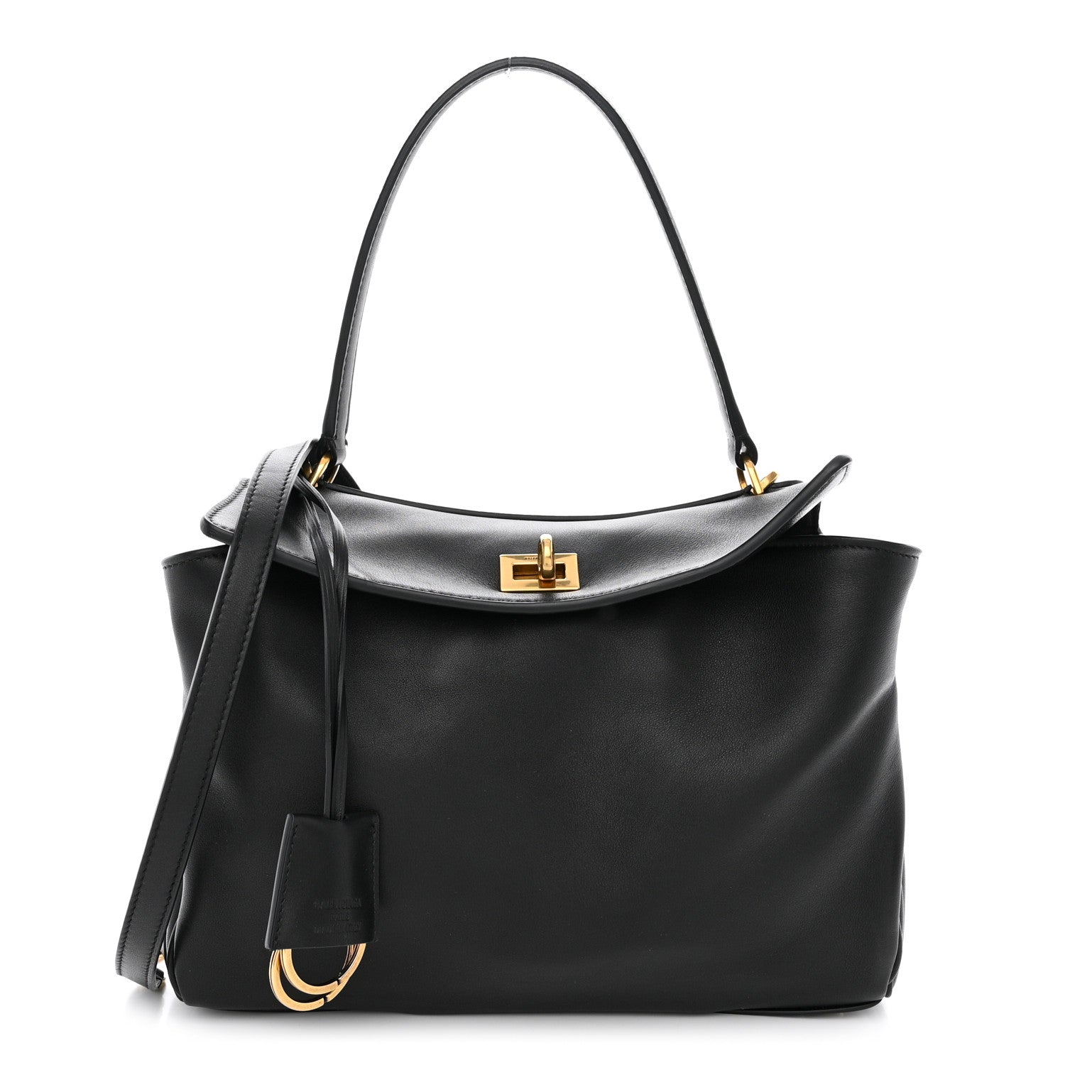 Balenciaga Natural Smooth Calfskin Small Rodeo Top Handle Handbag Black 1 of 11