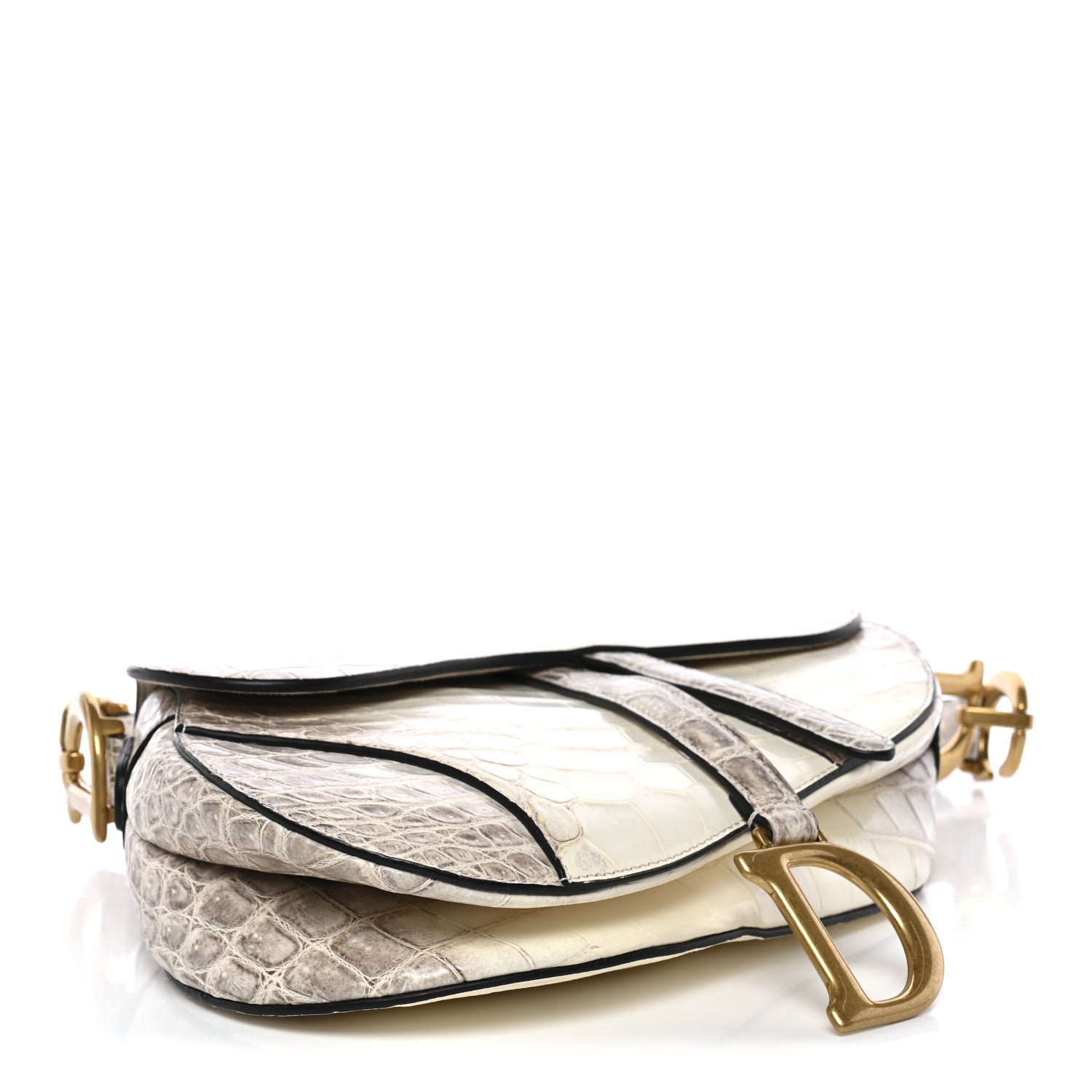 yokohisao　ディオール　モナリザ2点 Christian Dior Niloticus Crocodile Himalaya Saddle Bag Latte
