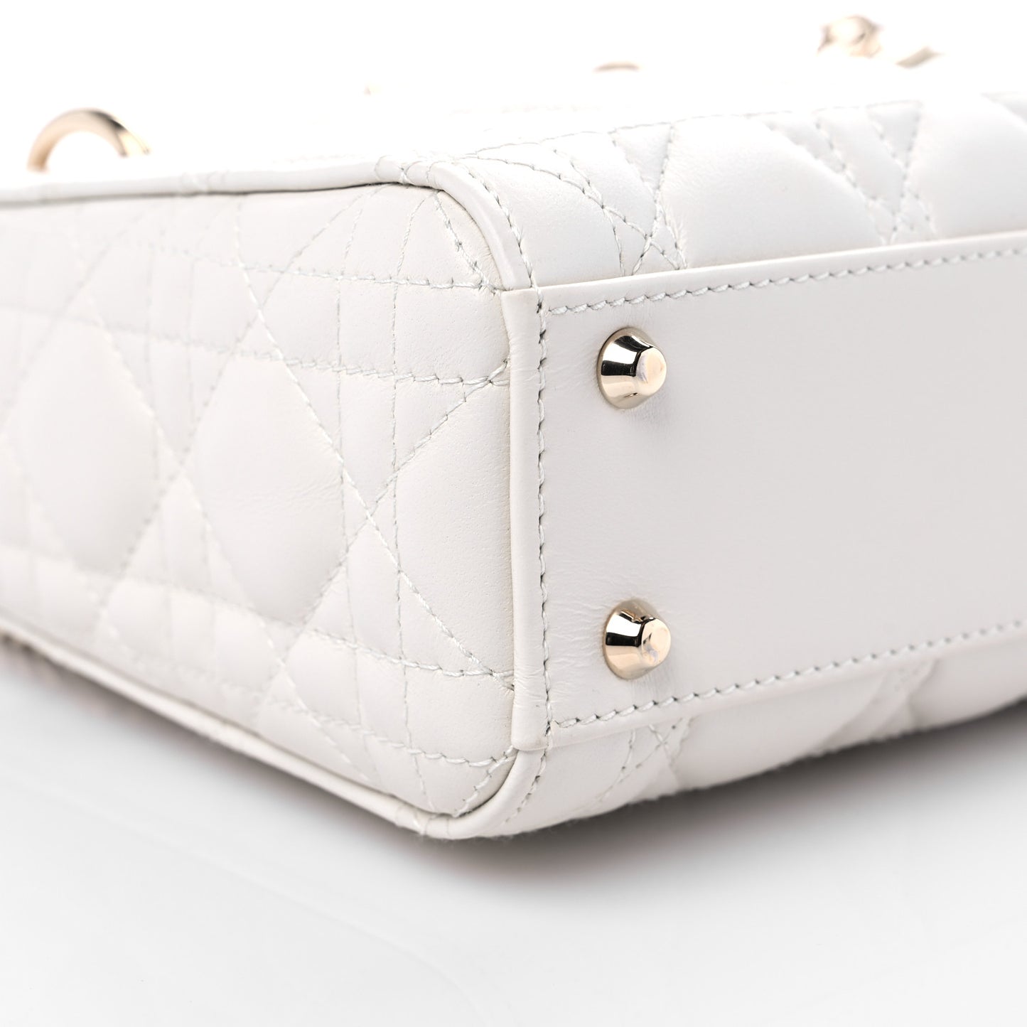 Lambskin Cannage Mini Lady Dior Latte