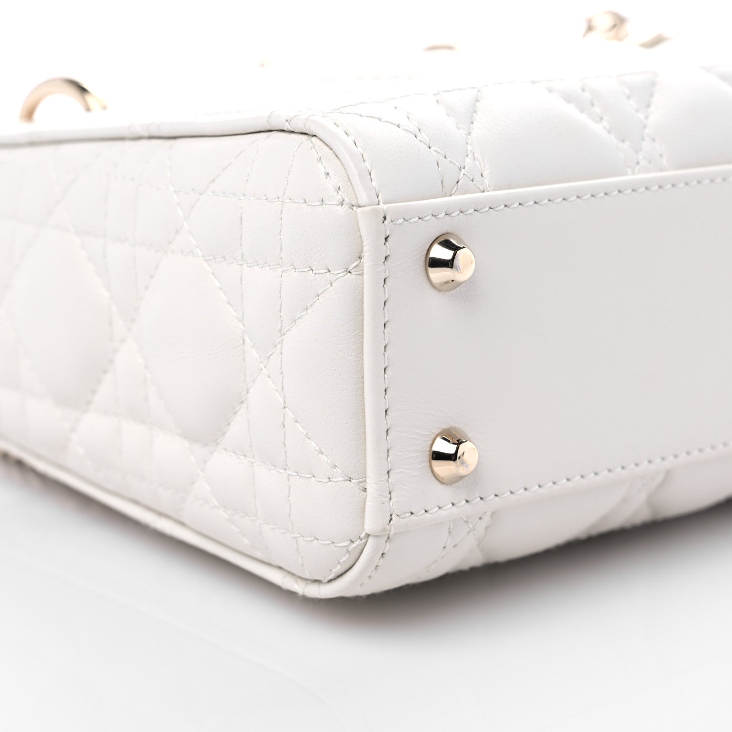 Christian Dior Lambskin Cannage Mini Lady Dior Latte 7 of 9