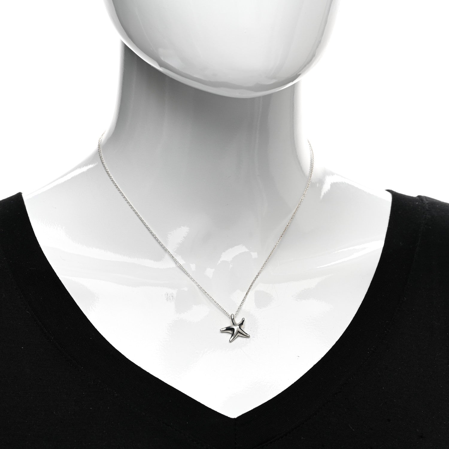 Tiffany Sterling Silver 15mm Elsa Peretti Starfish Pendant Necklace 2 of 4