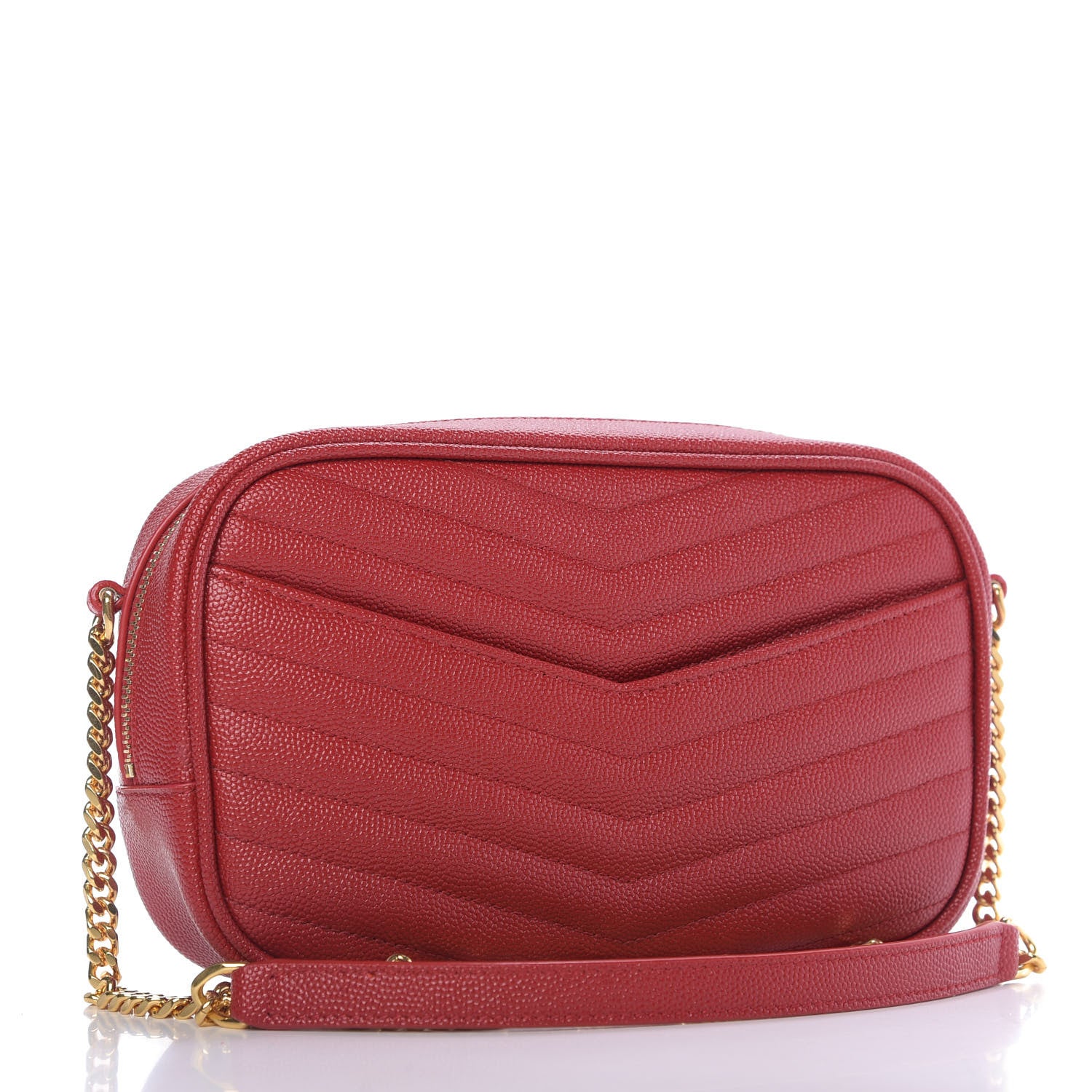 Saint Laurent Grain De Poudre Matelasse Monogram Mini Lou Camera Bag Eros Red 3 of 9