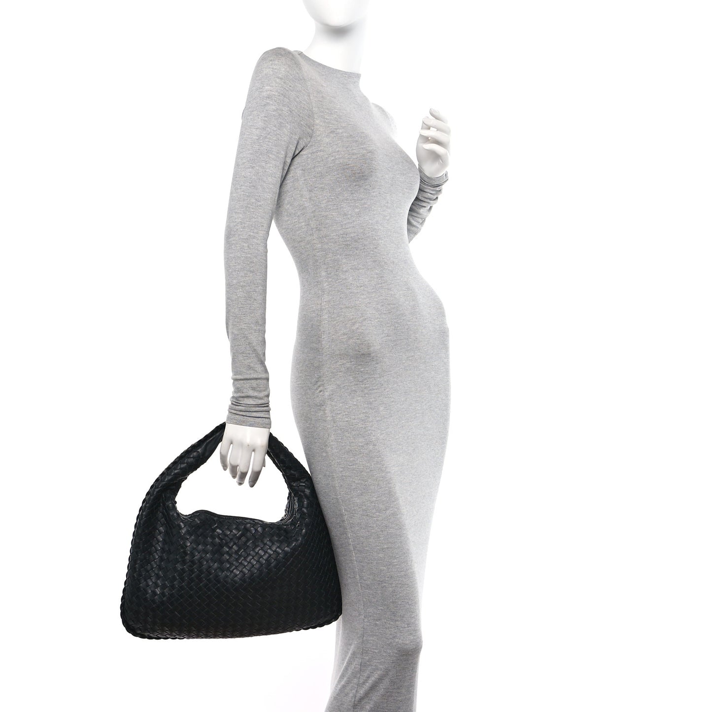 Nappa Intrecciato Medium Veneta Hobo Black