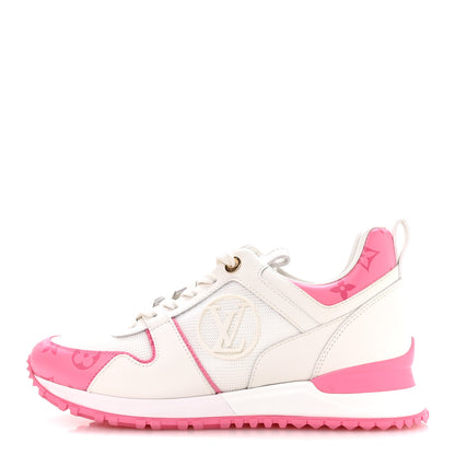 Louis Vuitton Calfskin Monogram Run Away Sneakers 37.5 White Pink 1 of 10