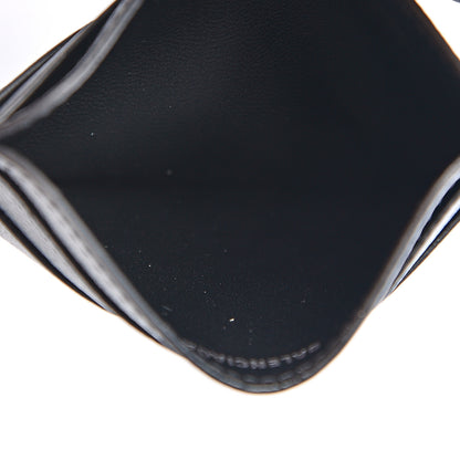 Balenciaga Grained Calfskin Logo Cash Rounded Card Holder Black White 4 of 6