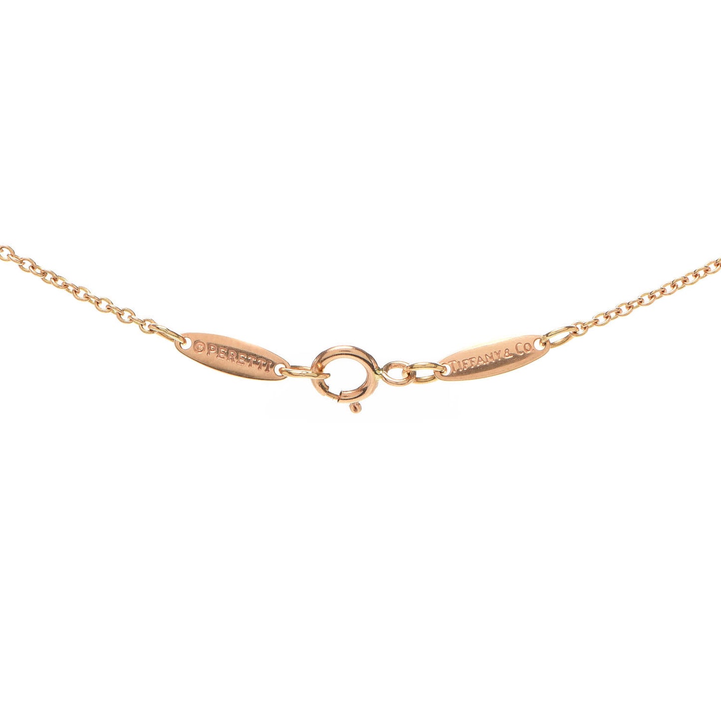 18K Rose Gold Diamond .07ct Elsa Peretti Diamonds by the Yard Pendant Necklace
