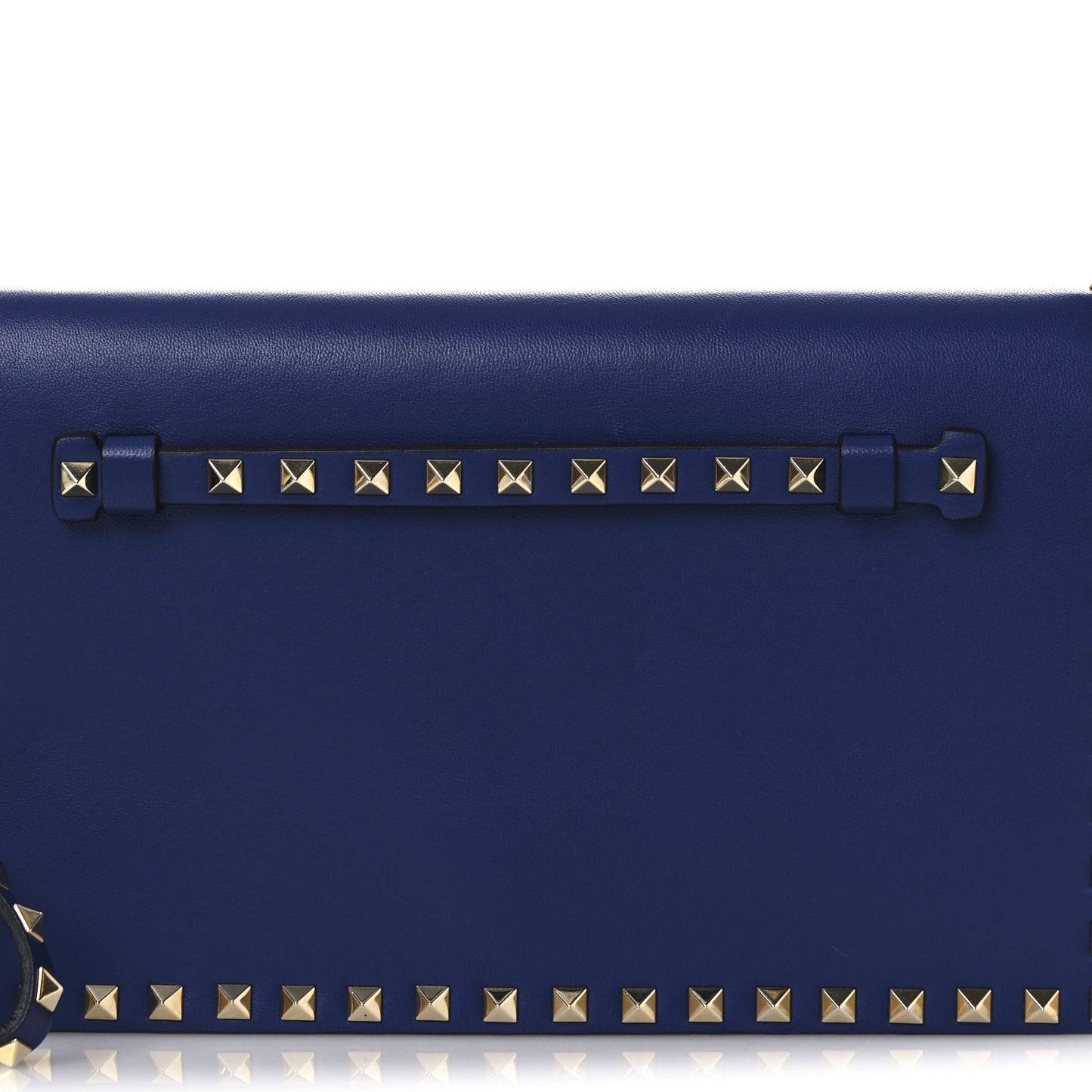 Nappa Rockstud Wristlet Clutch Blue