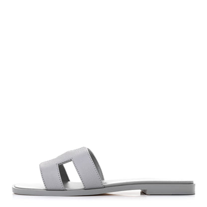 Hermes Epsom Oran Sandals 35 Bleu Glacier 1 of 8