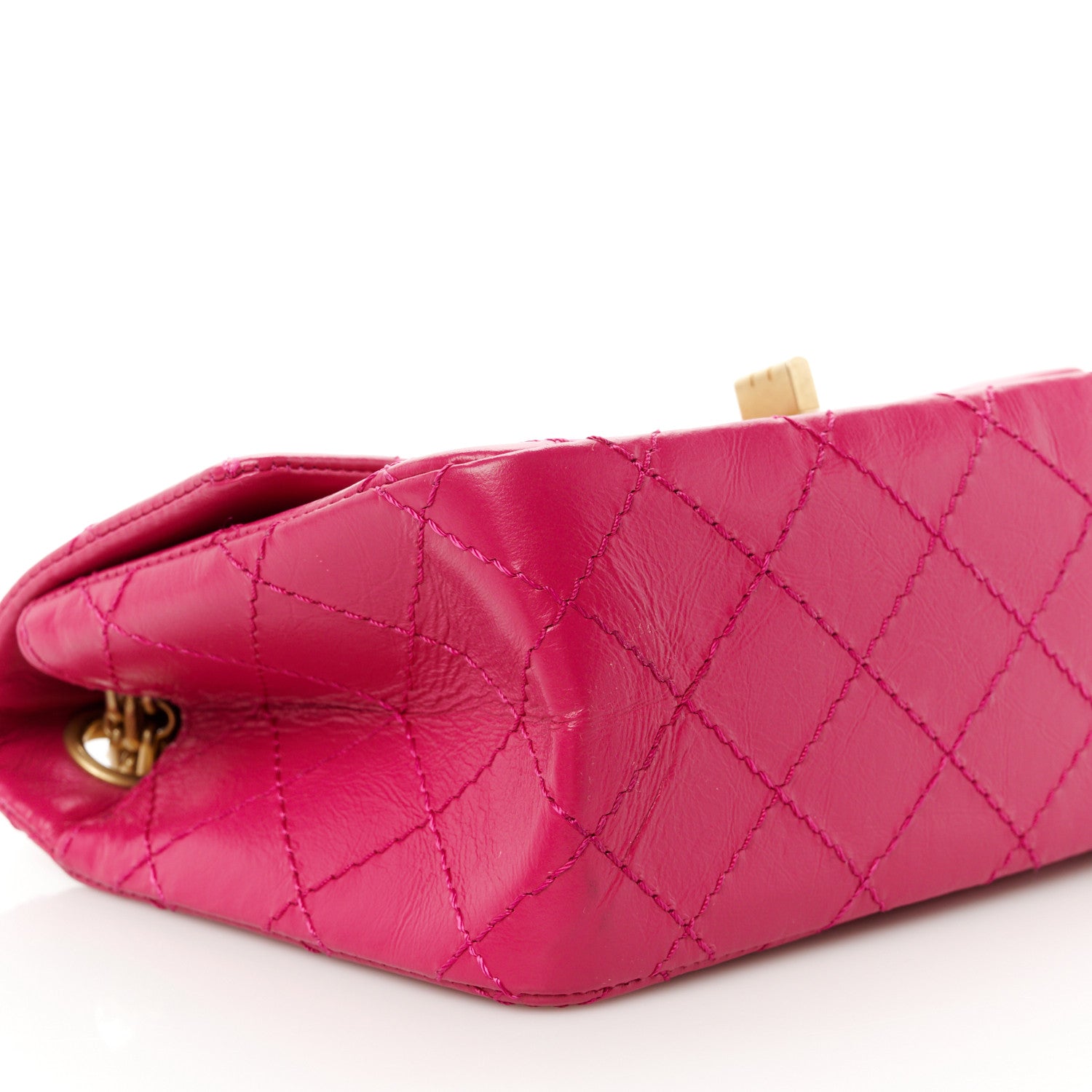 Chanel Aged Calfskin Quilted 2.55 Reissue Mini Flap Fuchsia 9 of 10