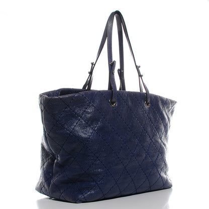 Chanel Glazed Calfskin XL on the Road Tote Dark Blue 3 of 7