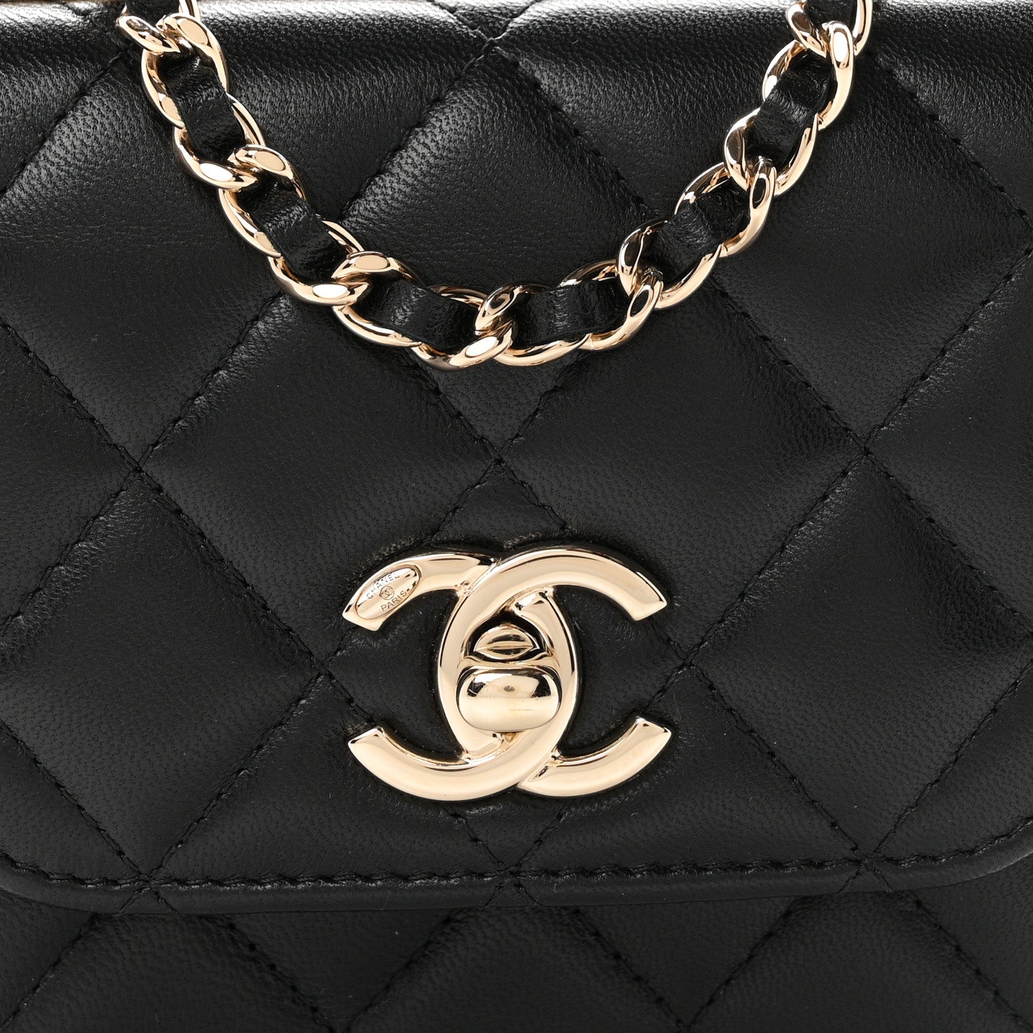 Chanel Lambskin Quilted Mini Trendy CC Chain Wallet Black 8 of 11