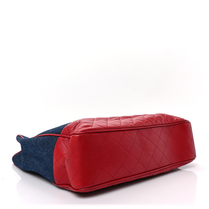Chanel Denim Lambskin Tote Blue Red 4 of 9