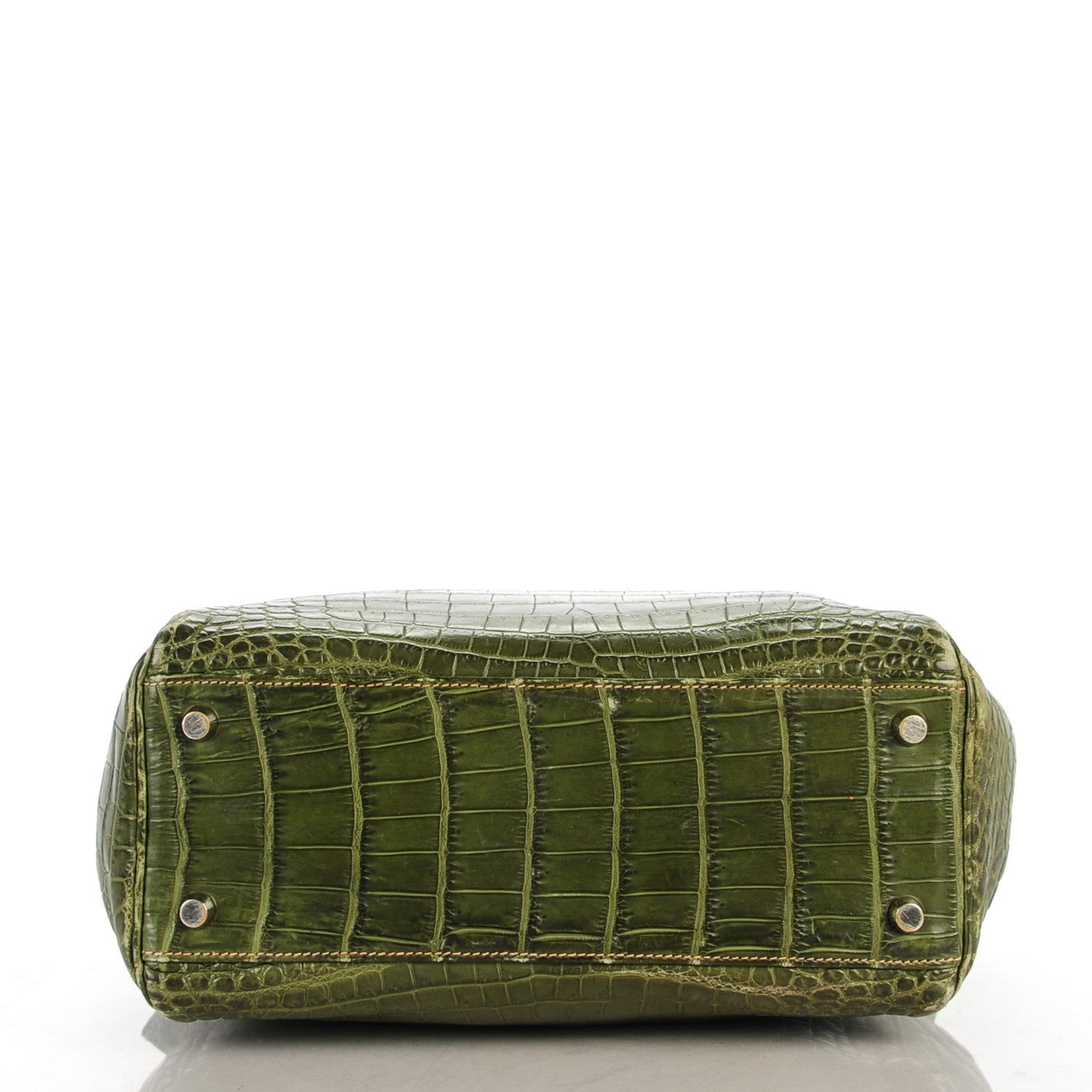 Hermes Shiny Niloticus Crocodile Kelly Sport 26 Vert Olive 5 of 20