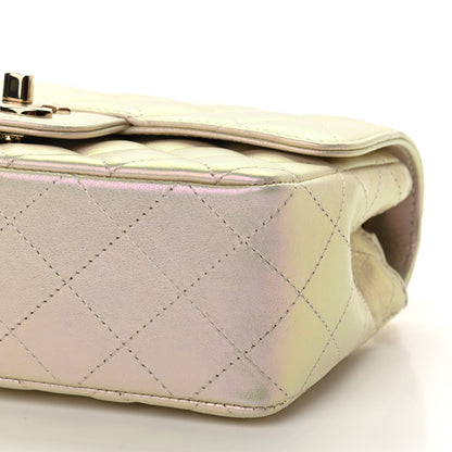 Chanel Iridescent Lambskin Quilted Mini Rectangular Flap Ivory 10 of 11
