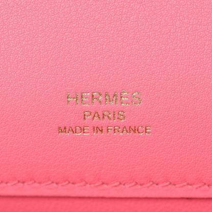 Hermes Swift Kelly Cut Clutch Pochette Rose Azalee 18 of 27