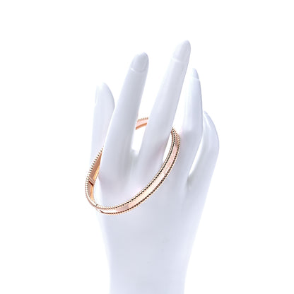 Van Cleef & Arpels 18K Rose Gold Perlee Signature Bangle Bracelet L 2 of 7