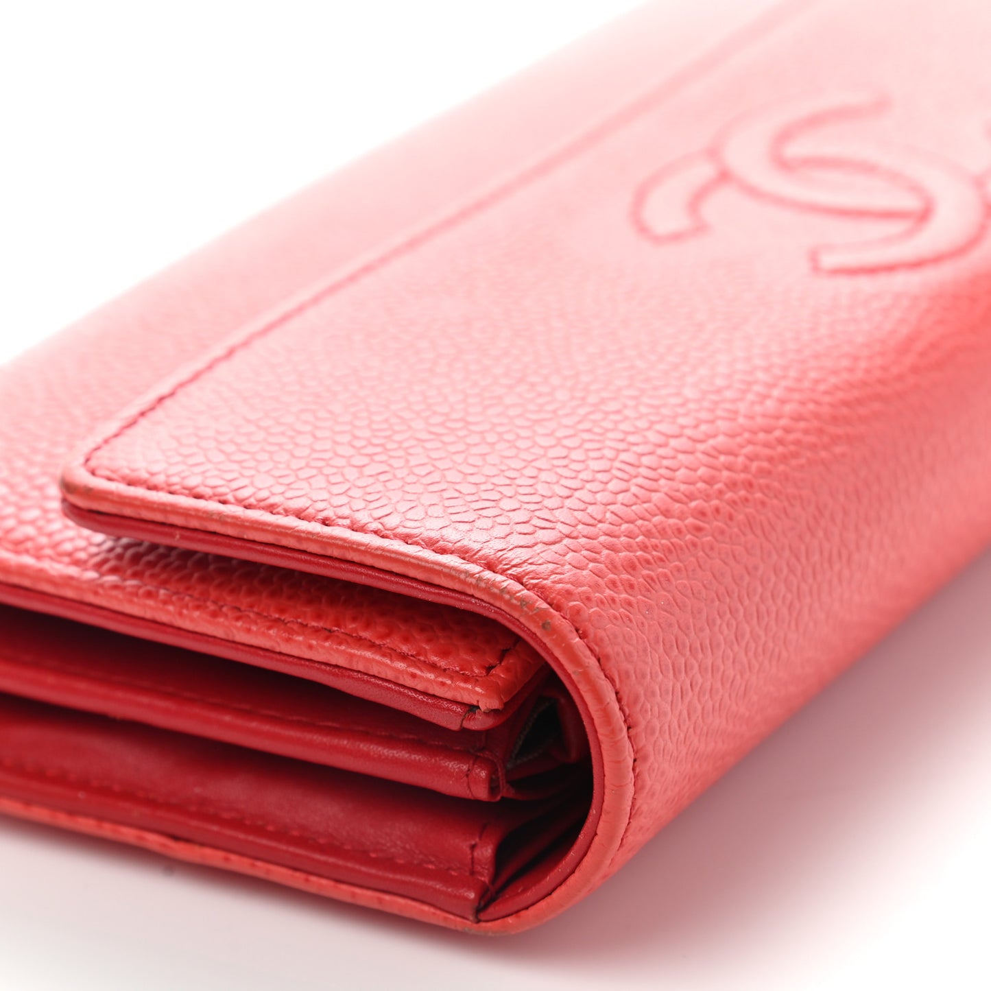 Caviar Timeless CC Large Flap Wallet Light Red