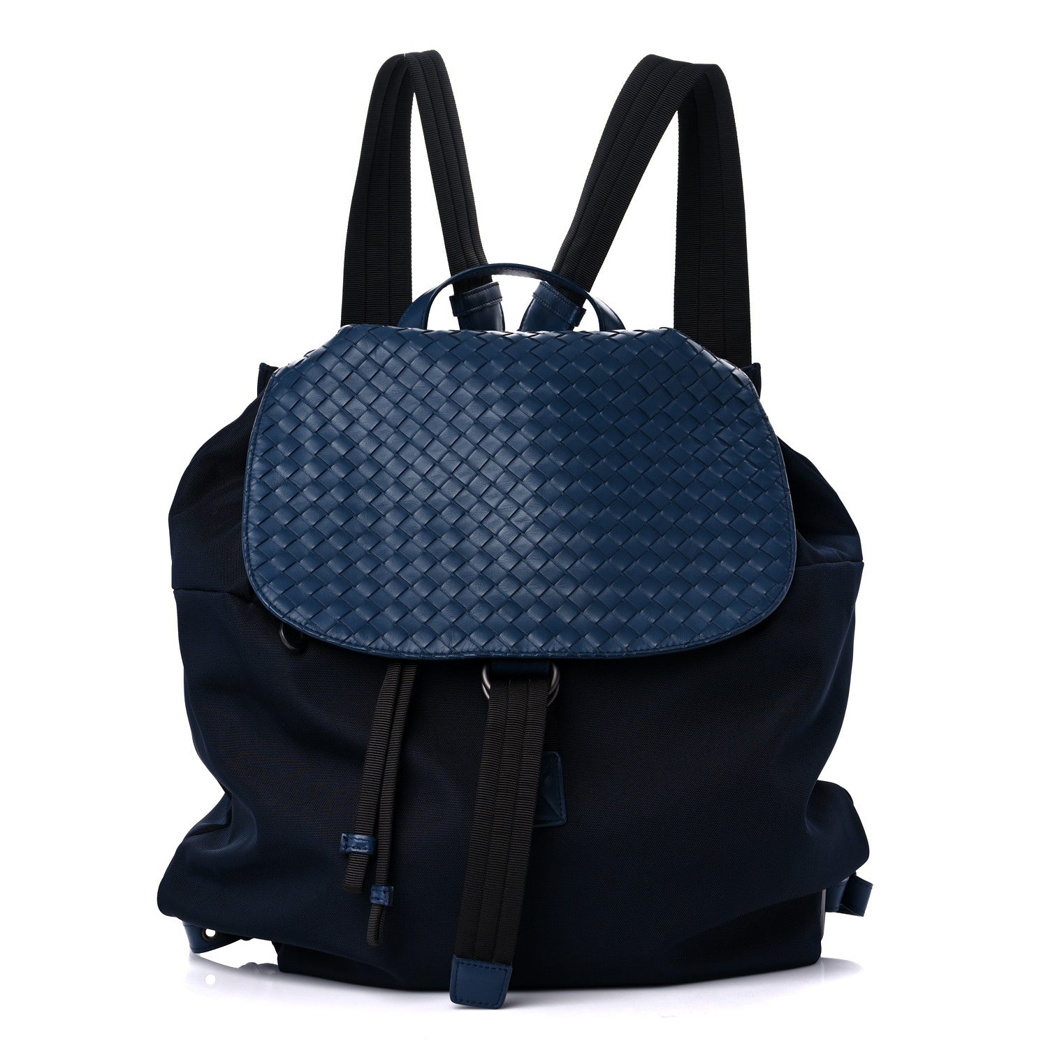 Bottega Veneta Nylon Intrecciato Backpack Blue 1 of 10