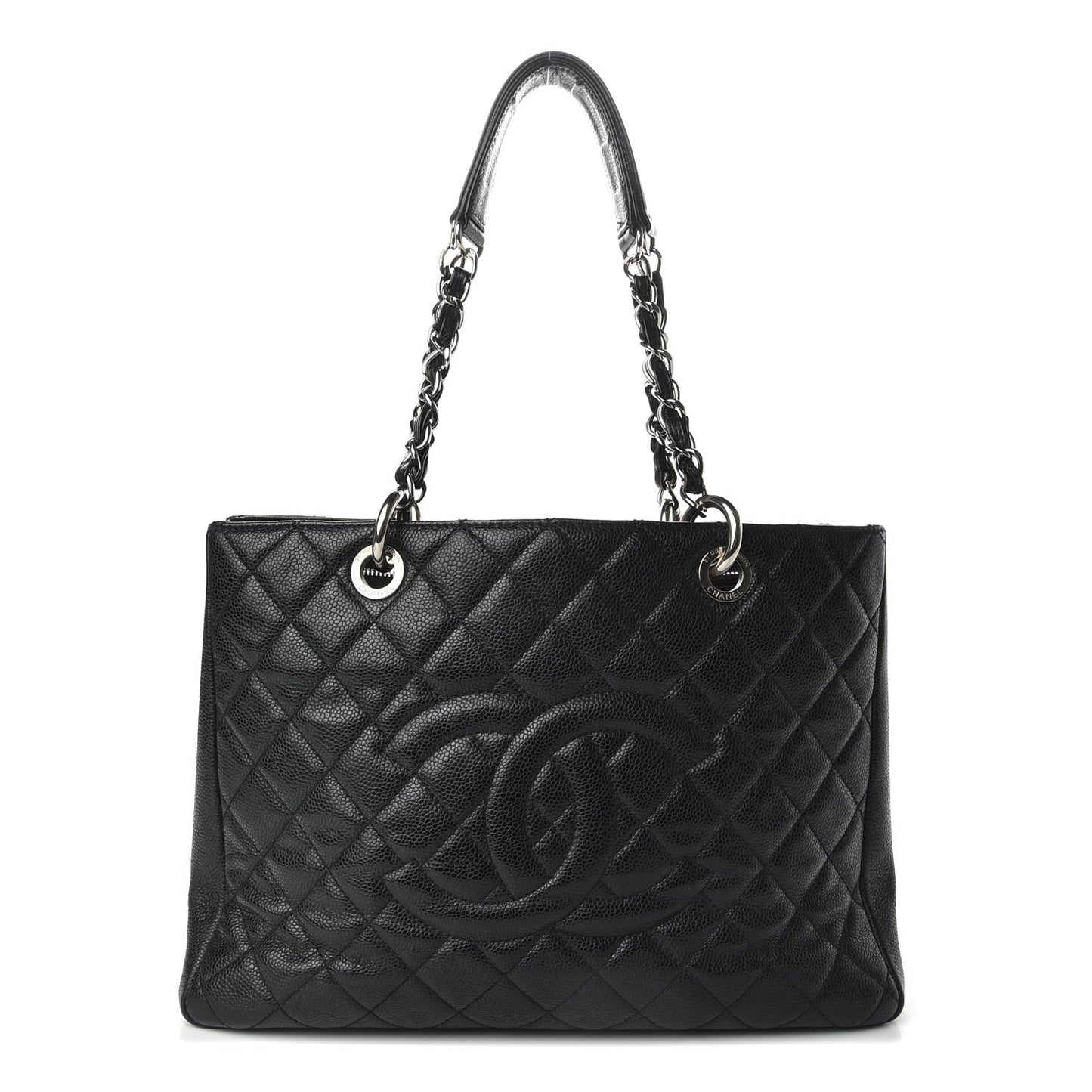 Caviar Quilted Grand Shopping Tote GST Black