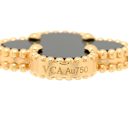 Van Cleef & Arpels 18K Yellow Gold Black Onyx 5 Motifs Vintage Alhambra Bracelet 4 of 5