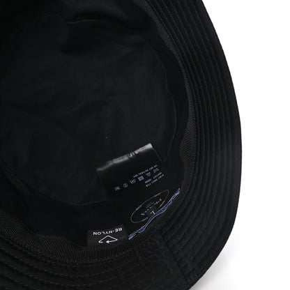 Prada Re-Nylon Metal Triangle Logo Womens Bucket Hat L Black 7 of 9