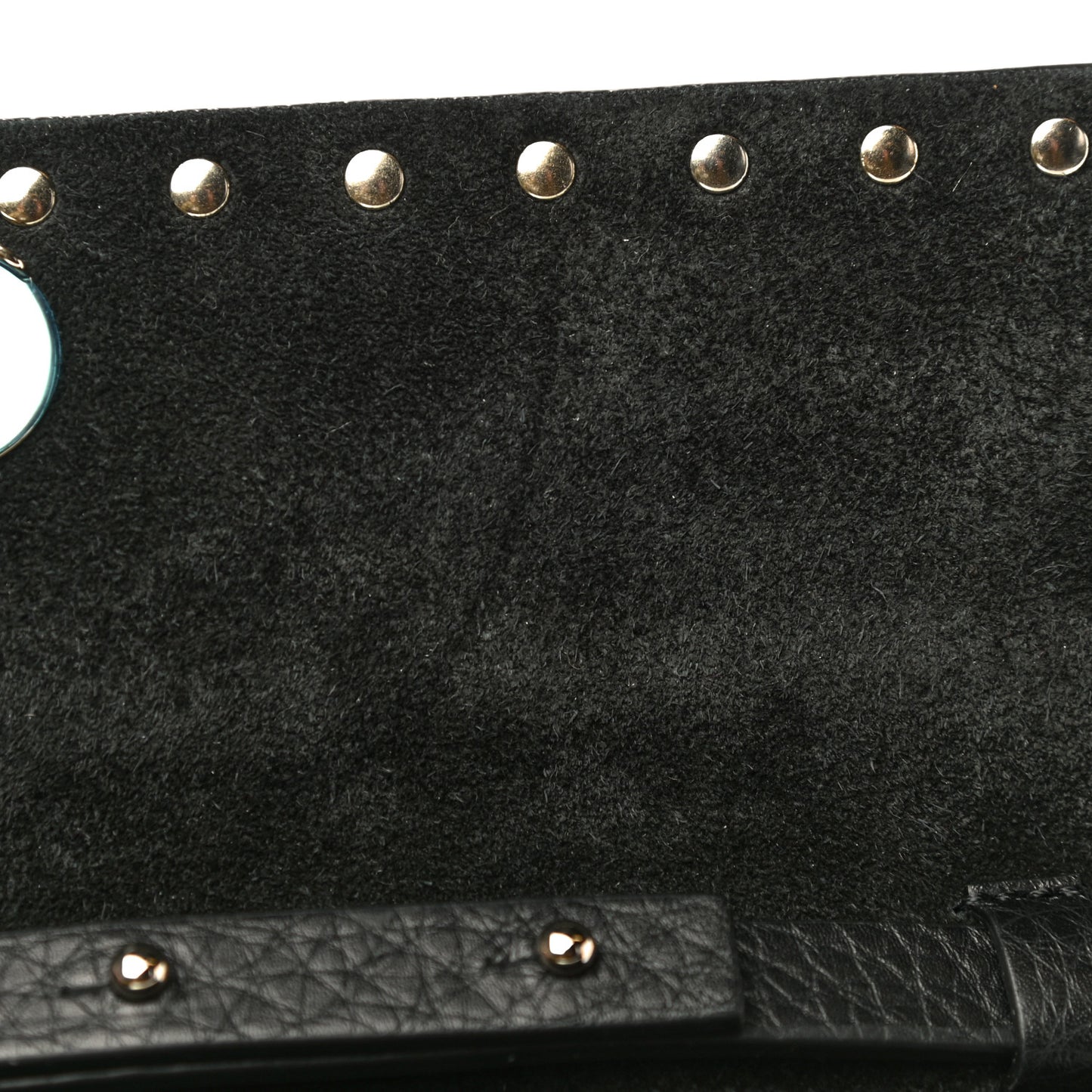 Grainy Calfskin Rockstud Double Flap Crossbody Bag Black