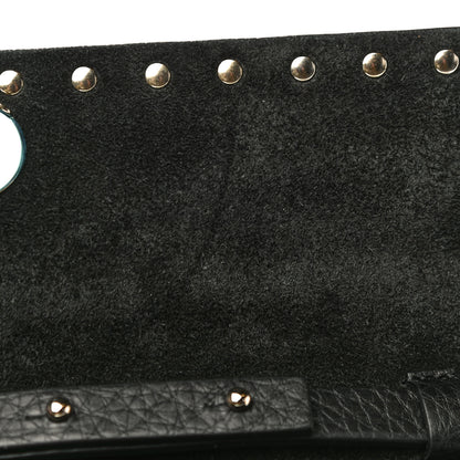 Valentino Garavani Grainy Calfskin Rockstud Double Flap Crossbody Bag Black 10 of 18