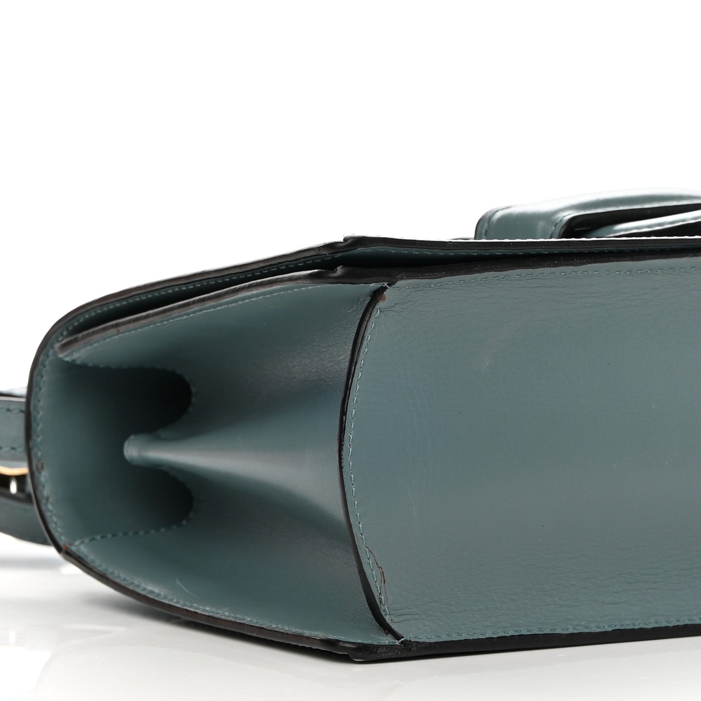 Calfskin Small Barcelona Shoulder Bag Stone Blue