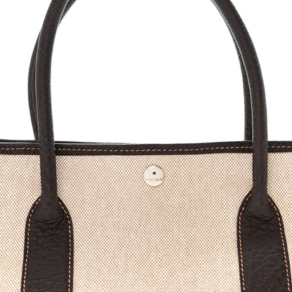 Hermes Buffle Skipper Toile Garden Party 36 MM Tote Marron Fonce 7 of 14